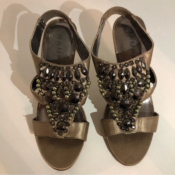 Rampage Satin Heels With Bead Embellishments - Picture 4 of 5